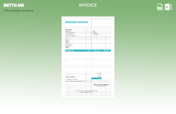 Шаблон за основна деловна фактура во модерен стил